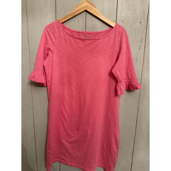 Lilly Pulitzer Somerset T-Shirt M Dress Ruffle Sleeves Passion Pink - Picture 2 of 8